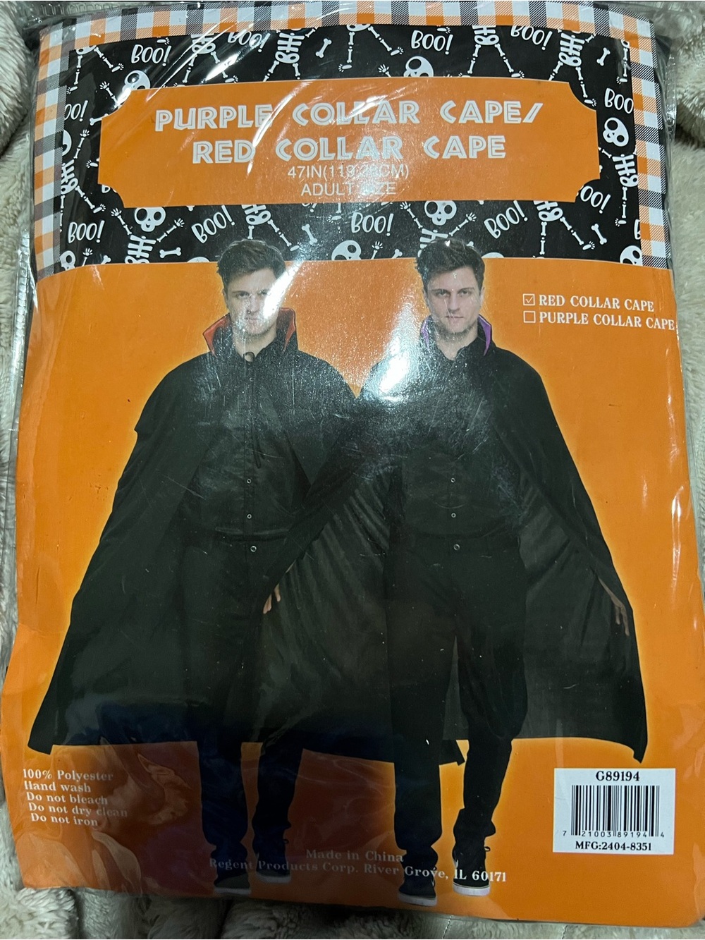 New Halloween party Black Cape Red collar Adult unisex One Size Dracula witch - Picture 2 of 4